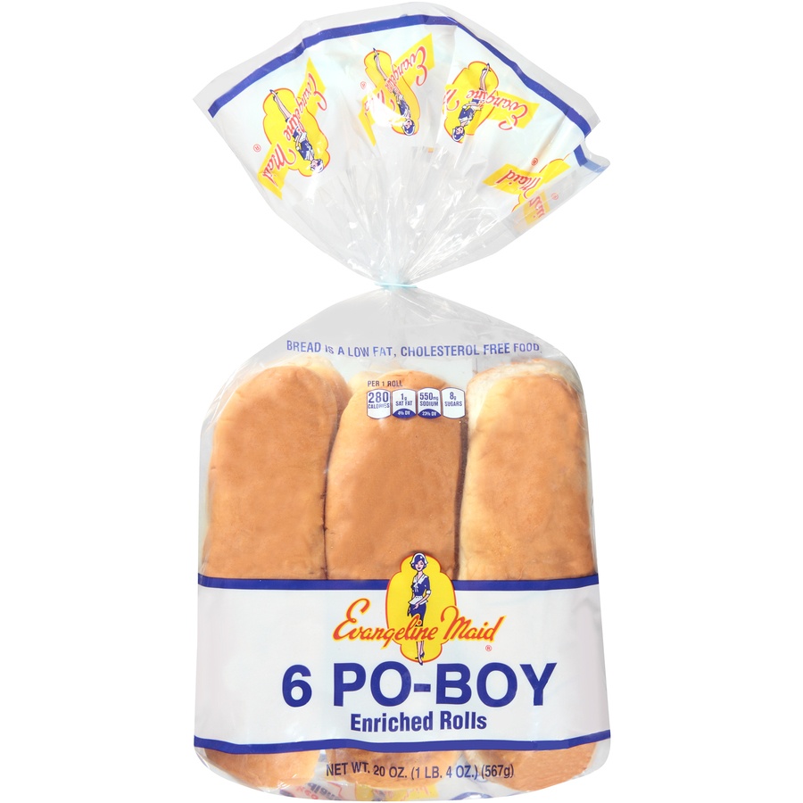 slide 1 of 8, Evangeline Maid Po-Boy Rolls, 20 oz