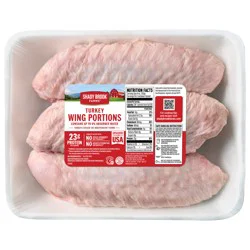 Shady Brook Farms Turkey Wing Portions, Bone-in, 3 Count, Tray, Fresh, 2 - 2.25 lbs