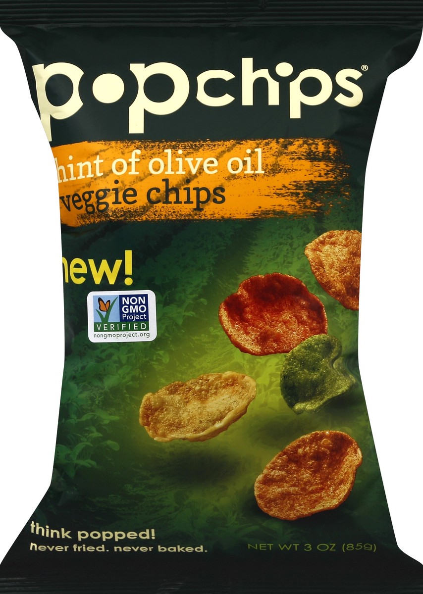 slide 5 of 5, popchips Hint Of Olive Oil Veggie Chips, 3 oz