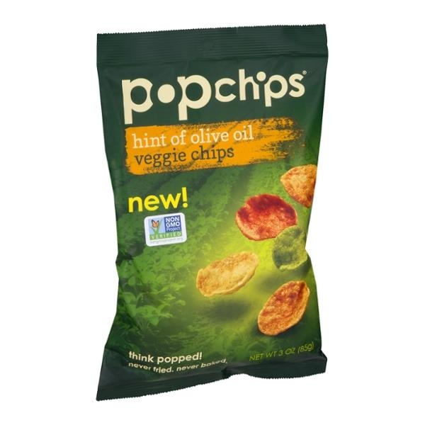 slide 1 of 5, popchips Hint Of Olive Oil Veggie Chips, 3 oz