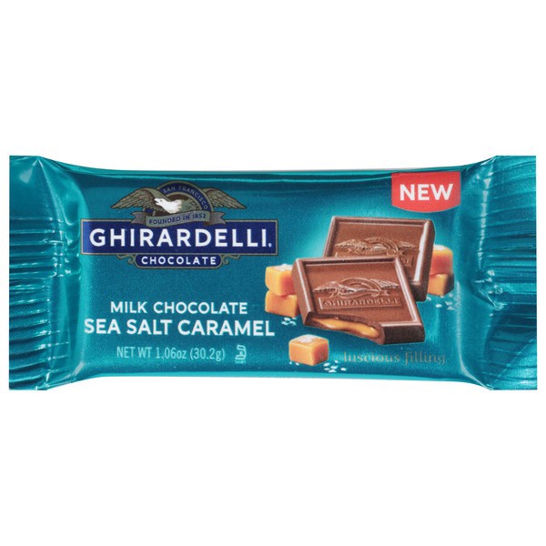 slide 1 of 1, Ghirardelli, Milk Chocolate, Sea Salt Caramel, 2 ct