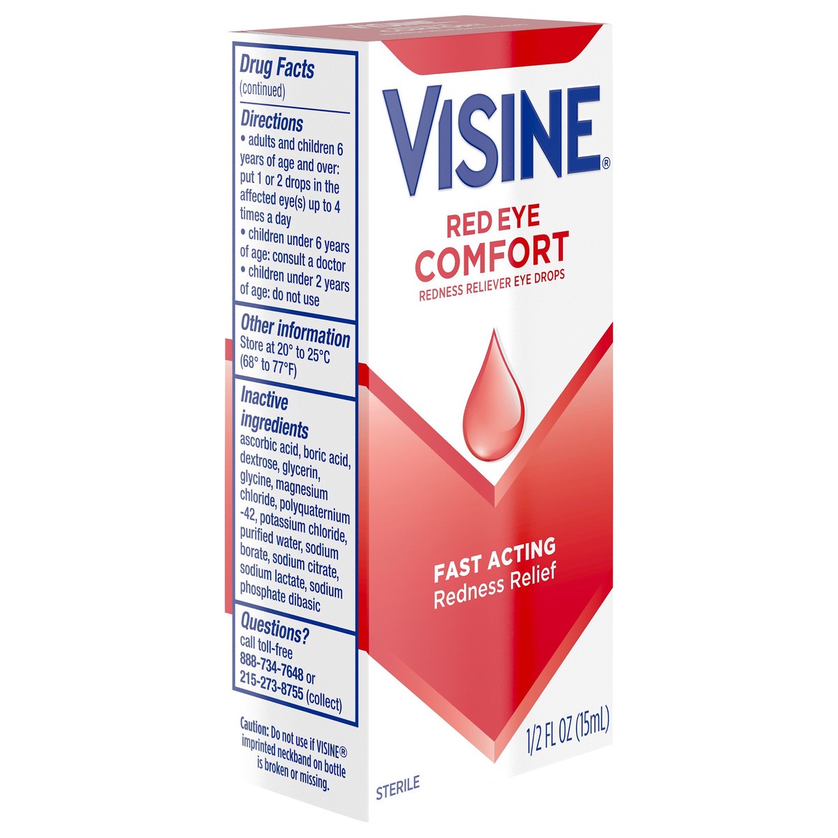 slide 4 of 7, Visine Red Eye Comfort Redness Reliever Eye Drops, 0.5 Fl. Oz, 0.50 fl oz