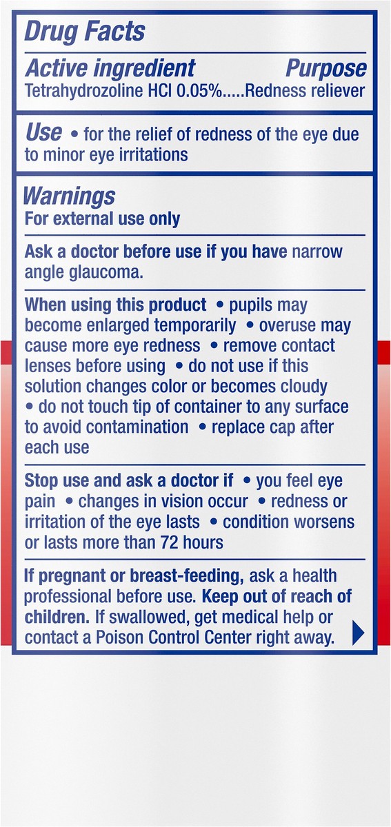 slide 6 of 7, Visine Red Eye Comfort Redness Reliever Eye Drops, 0.5 Fl. Oz, 0.50 fl oz
