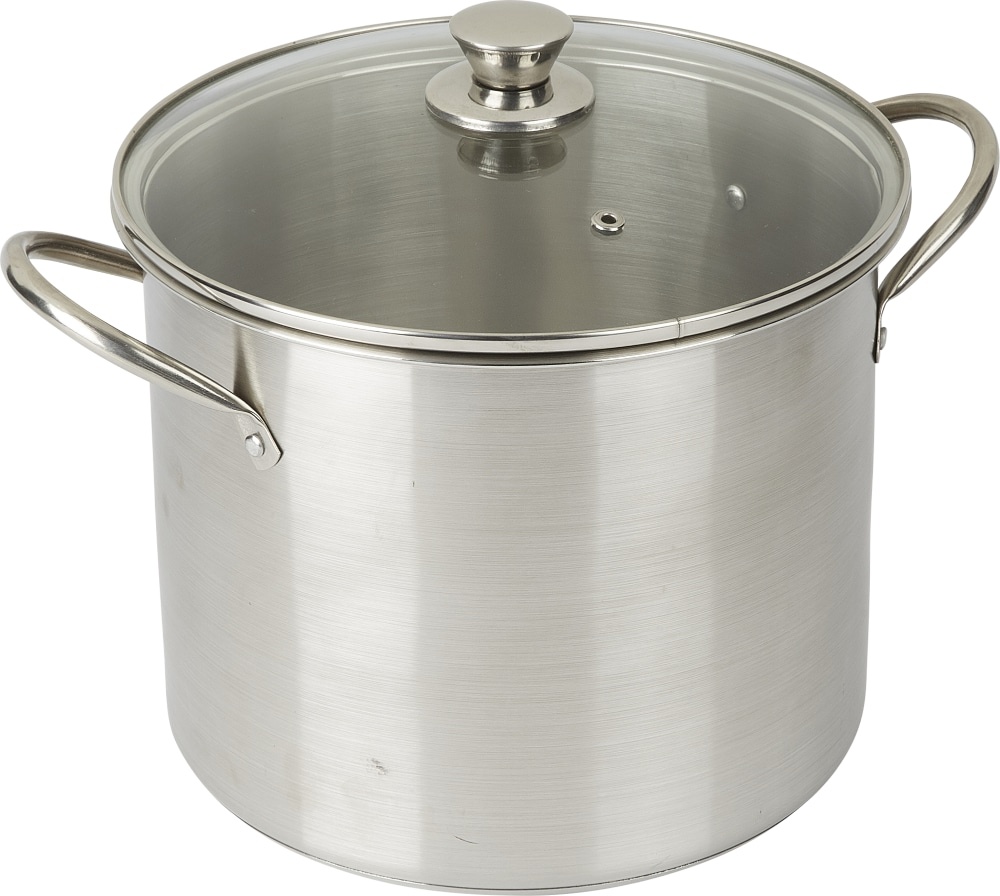 slide 1 of 1, Dash of That Stock Pot with Lid - Silver, 8 qt