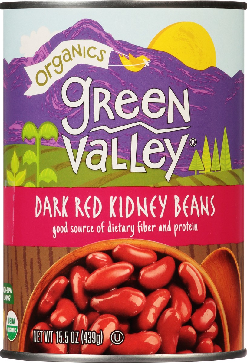 slide 6 of 9, Green Valley Organics Dark Red Kidney Beans, 15 oz