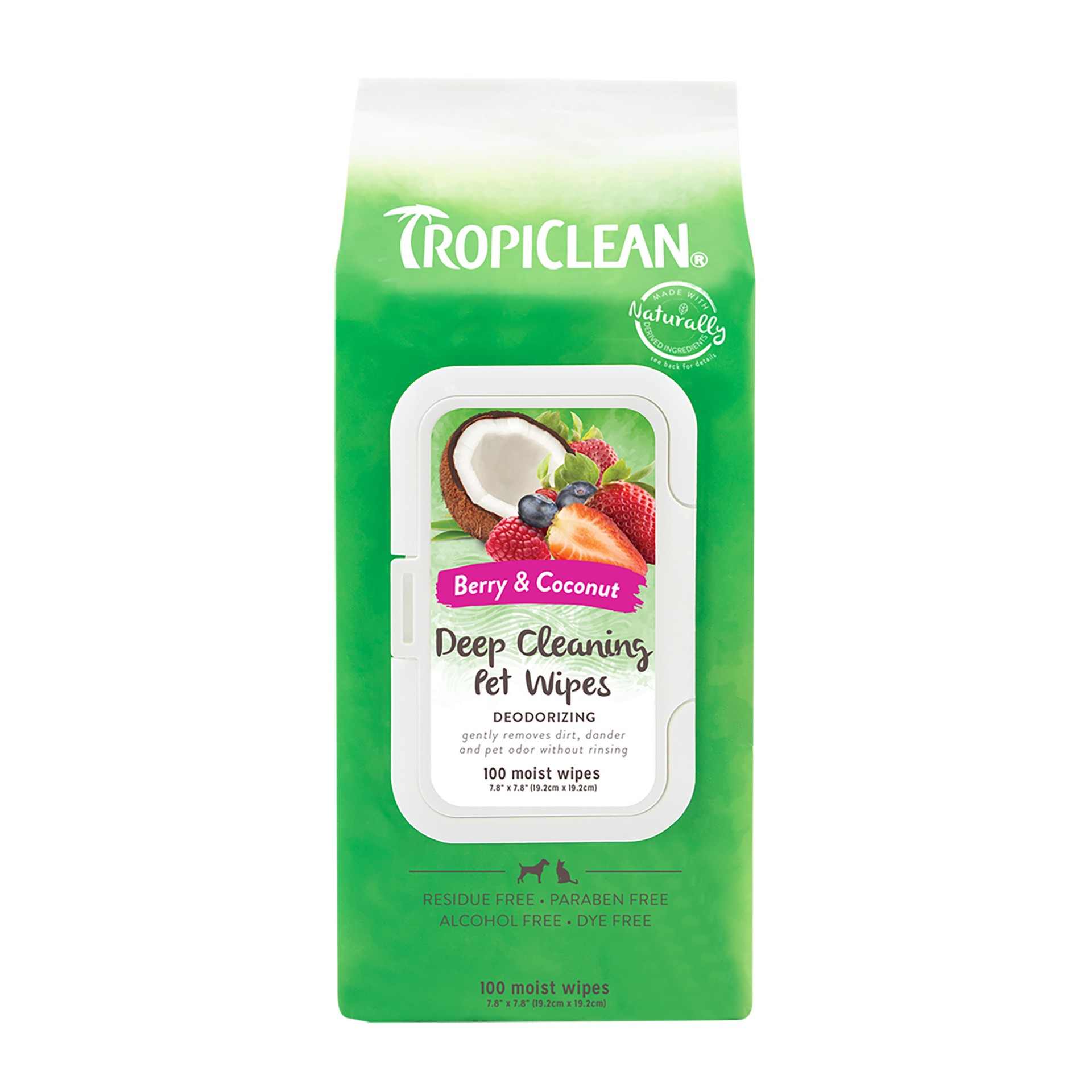 slide 1 of 10, TropiClean Deep Cleaning Pet Wipes, 100ct, 100 ct