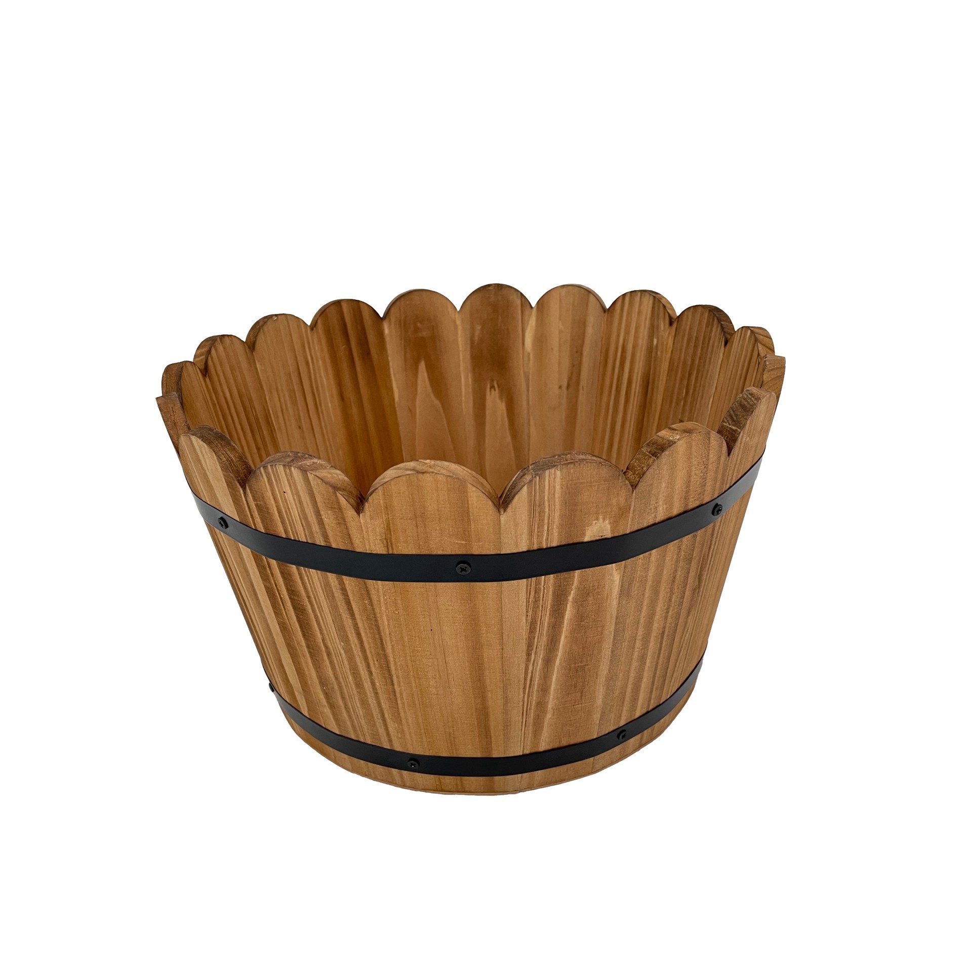 slide 2 of 3, 11.5" Wood & Metal Barrel By Ashland, 11.5 in