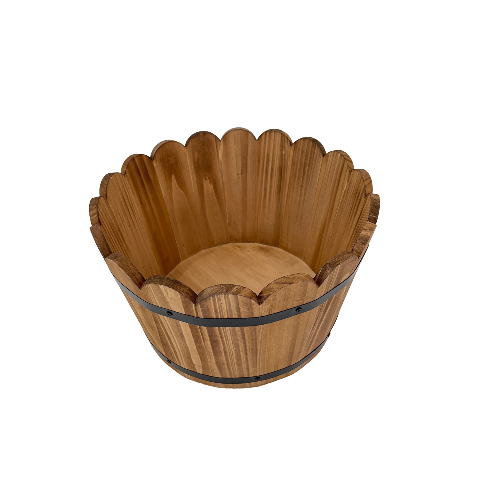 slide 3 of 3, 11.5" Wood & Metal Barrel By Ashland, 11.5 in