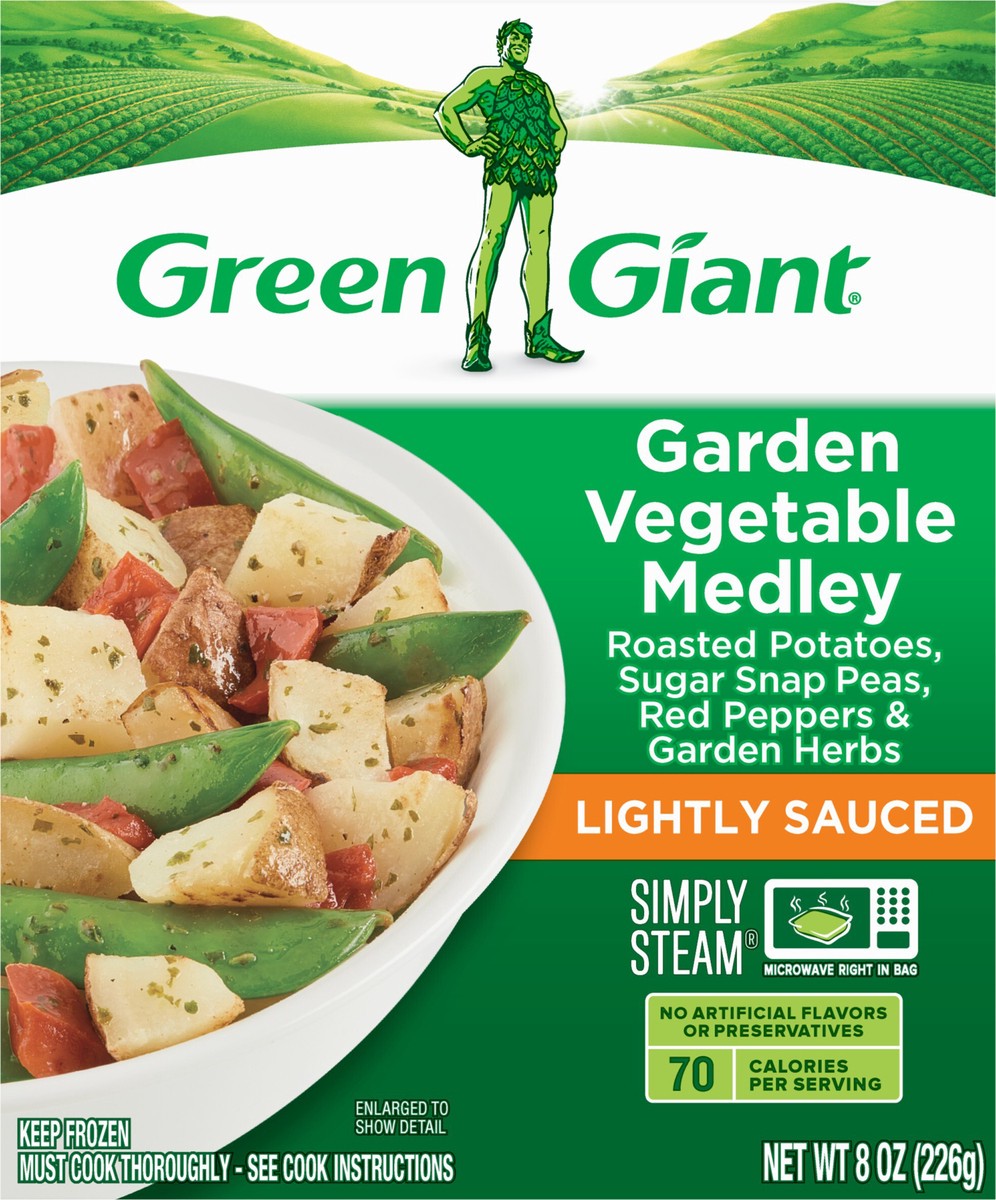 slide 7 of 9, Green Giant Simply Steam Sauced Veggies, Garden Vegetable Medley, Frozen, 8 oz, 8 oz
