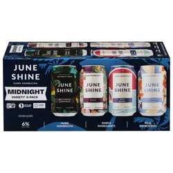 JuneShine Midnight Hard Kombucha Variety Pack, 8 - 12 fl oz Cans