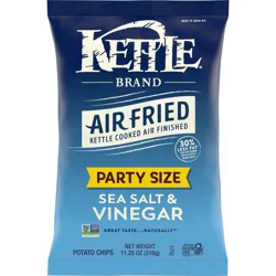 Kettle Brand Potato Chips, Air Fried Sea Salt and Vinegar, 11.25 oz Party Size Bag