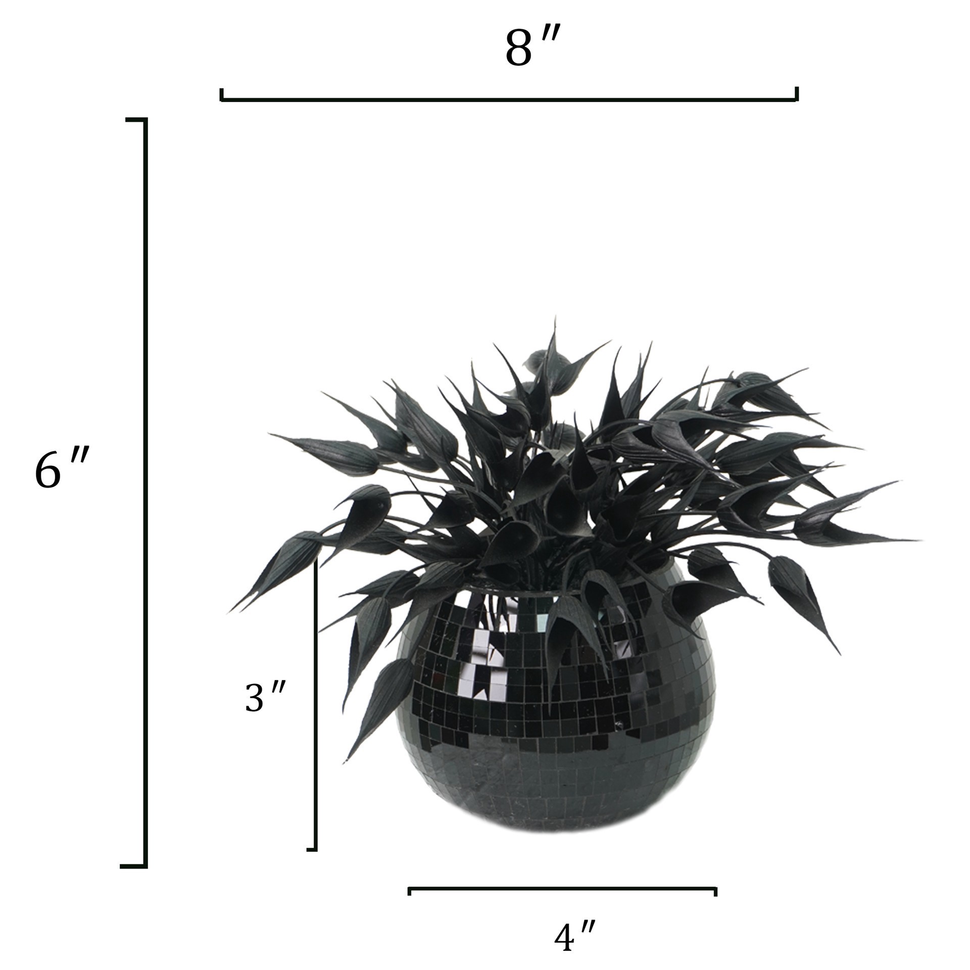 slide 2 of 3, 8" Spiky Leaf In Disco Pot By Ashland, 8 in x 8 in x 6 in