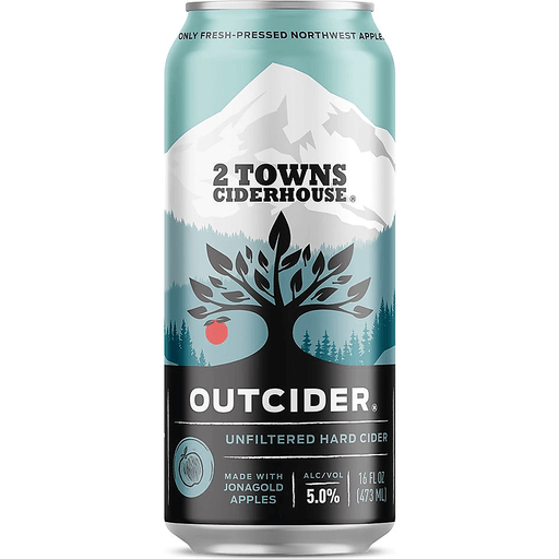 slide 1 of 1, 2 Towns Ciderhouse Outcider, 16 oz