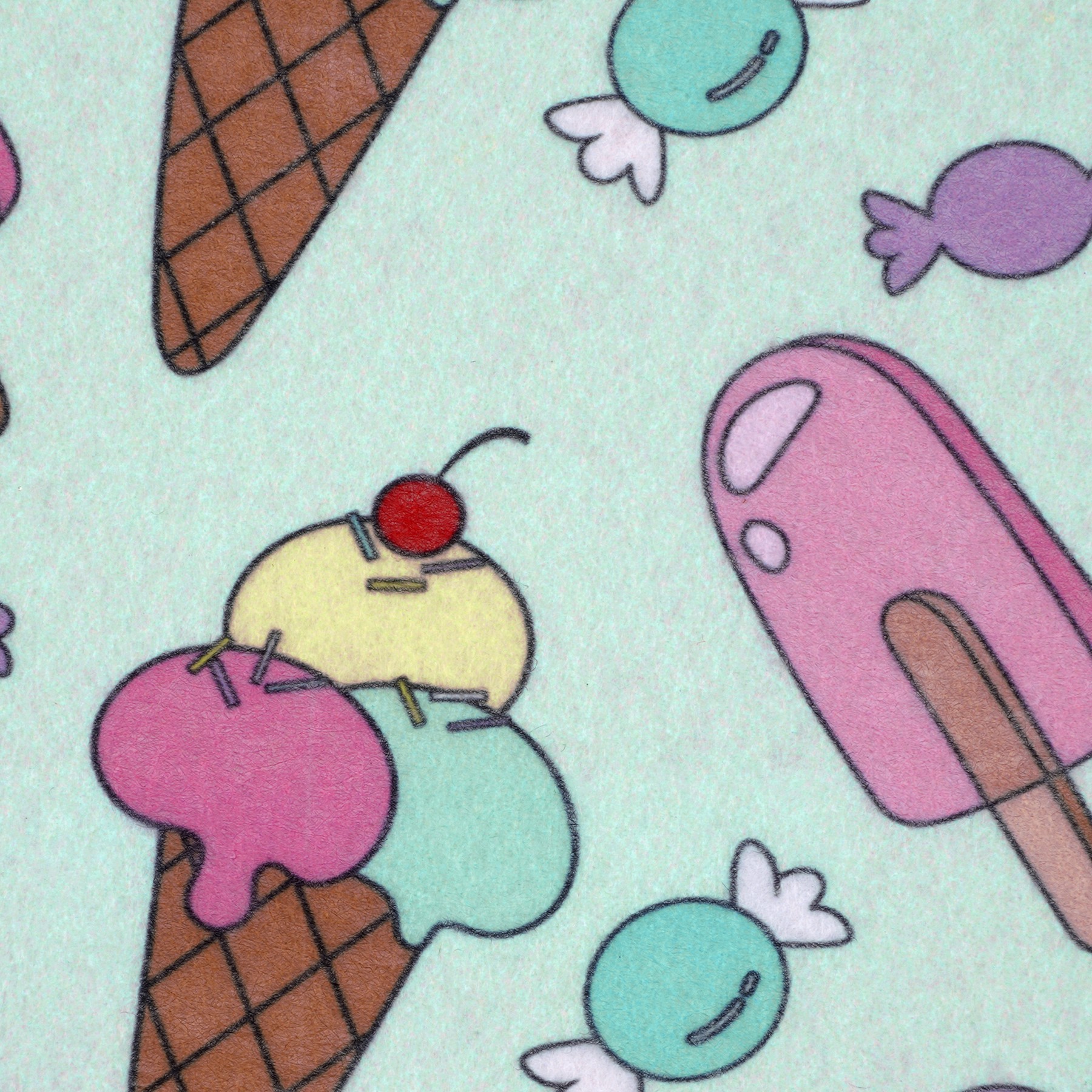 slide 2 of 2, 9" X 12" Ice Cream Felt By Creatology, 9 in x 12 in