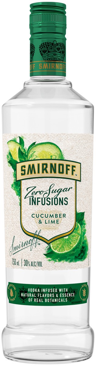 slide 1 of 21, Smirnoff Zero Sugar Infusions Cucumber & Lime, 750 ml