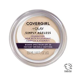 Covergirl COVERGIRL & Olay Simply Ageless Instant Wrinkle-Defying Foundation with SPF 28, Classic Beige 230, 0.40 oz (12 g)