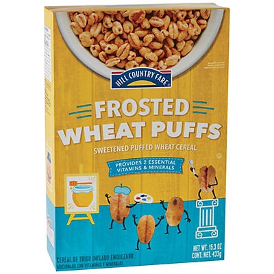 slide 1 of 1, Hill Country Fare Frosted Wheat Puffs, 15.3 oz