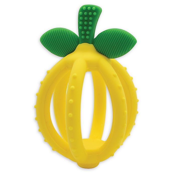 slide 1 of 1, Itzy Ritzy Silicone Lemon Teething Ball - Yellow, 1 ct