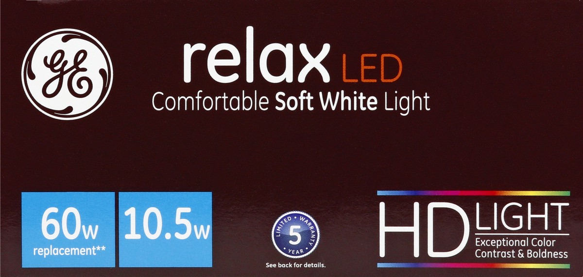 slide 4 of 11, GE Relax 10.5 Watts Soft White LED Light Bulbs 2 ea, 2 ct