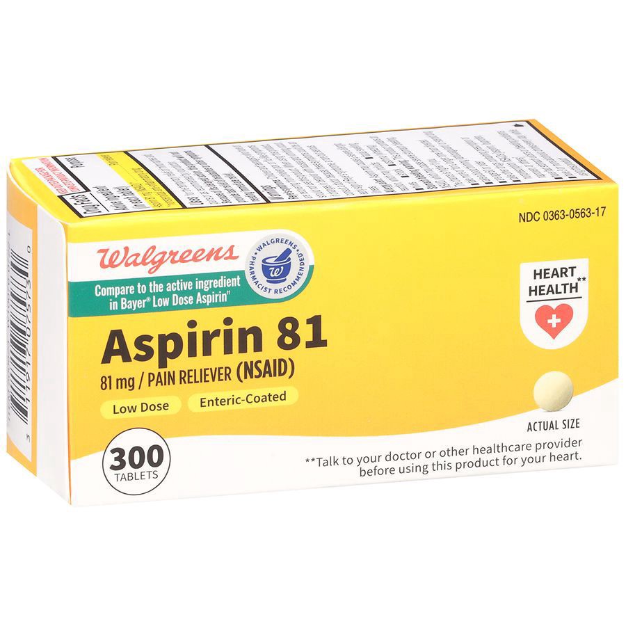 slide 3 of 5, Walgreens Low Dose Aspirin 81 Coated Tablets, 300 ct