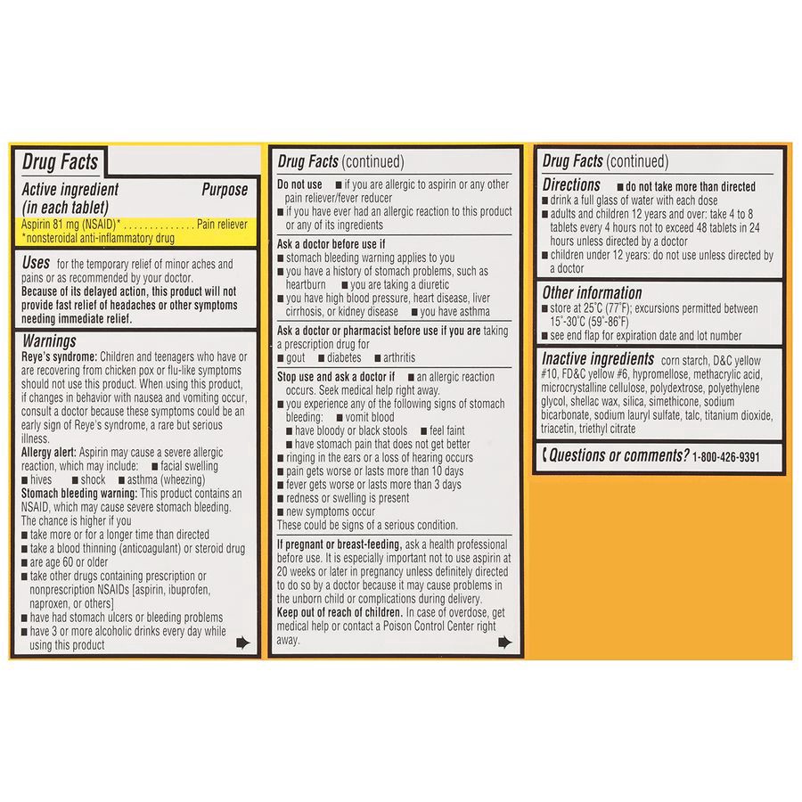 slide 5 of 5, Walgreens Low Dose Aspirin 81 Coated Tablets, 300 ct