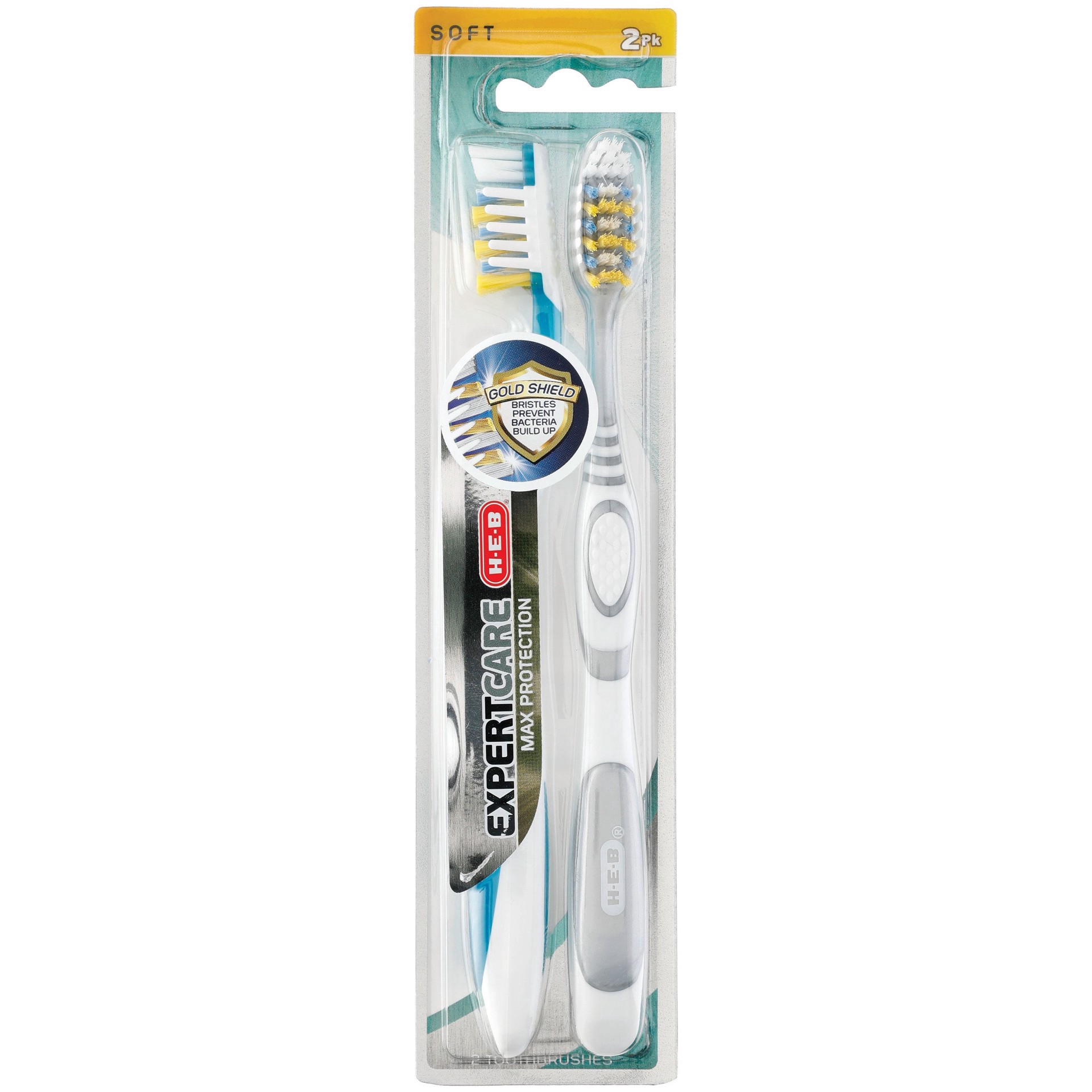 slide 1 of 1, H-E-B Expert Care Max Protection Toothbrush Soft, 2 ct