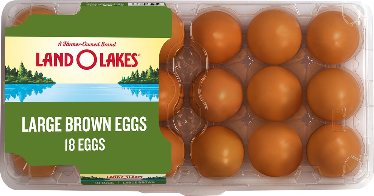 slide 4 of 10, Land O'Lakes Large Brown Eggs, 18 Count, 18 ct