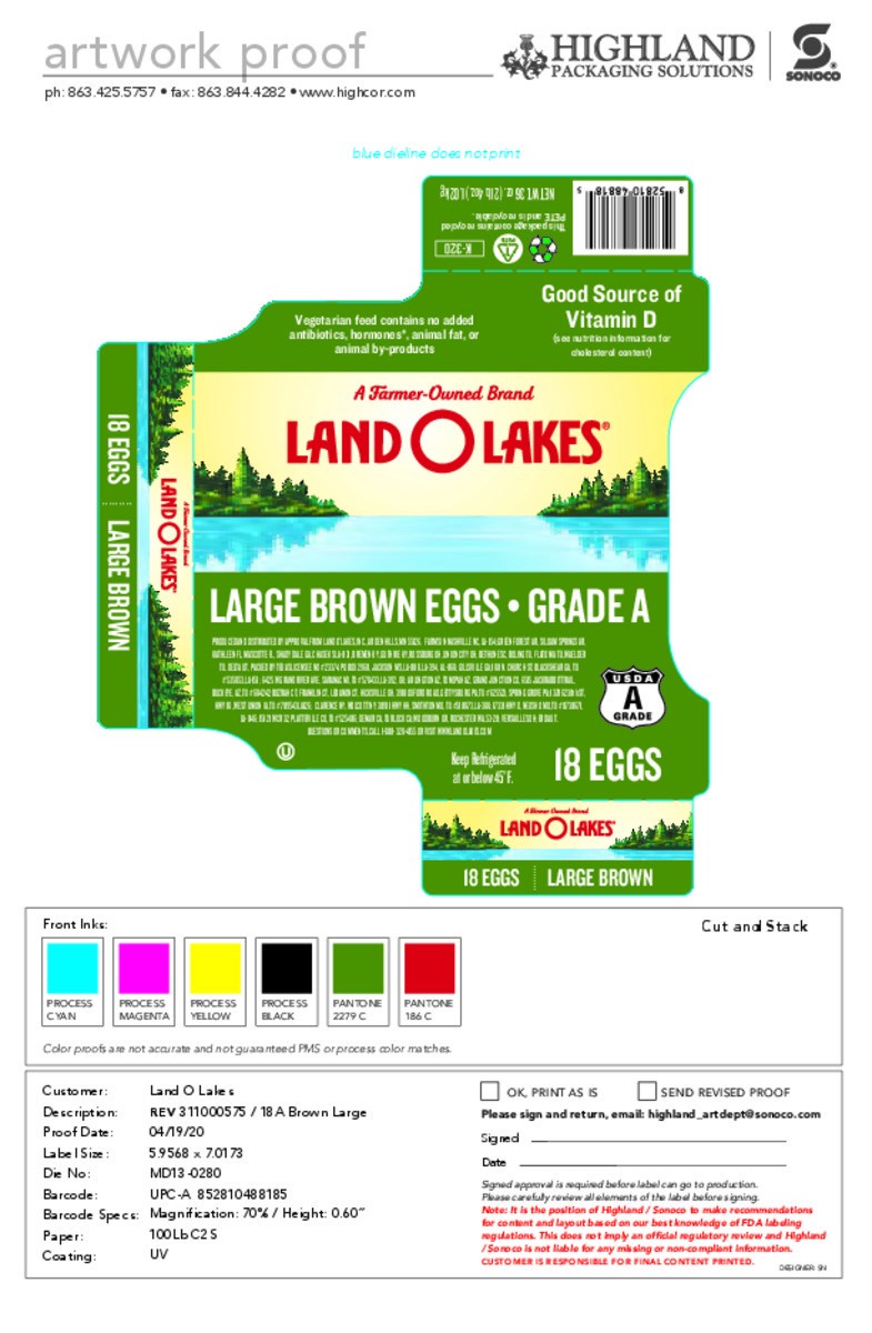 slide 7 of 10, Land O'Lakes Large Brown Eggs, 18 Count, 18 ct