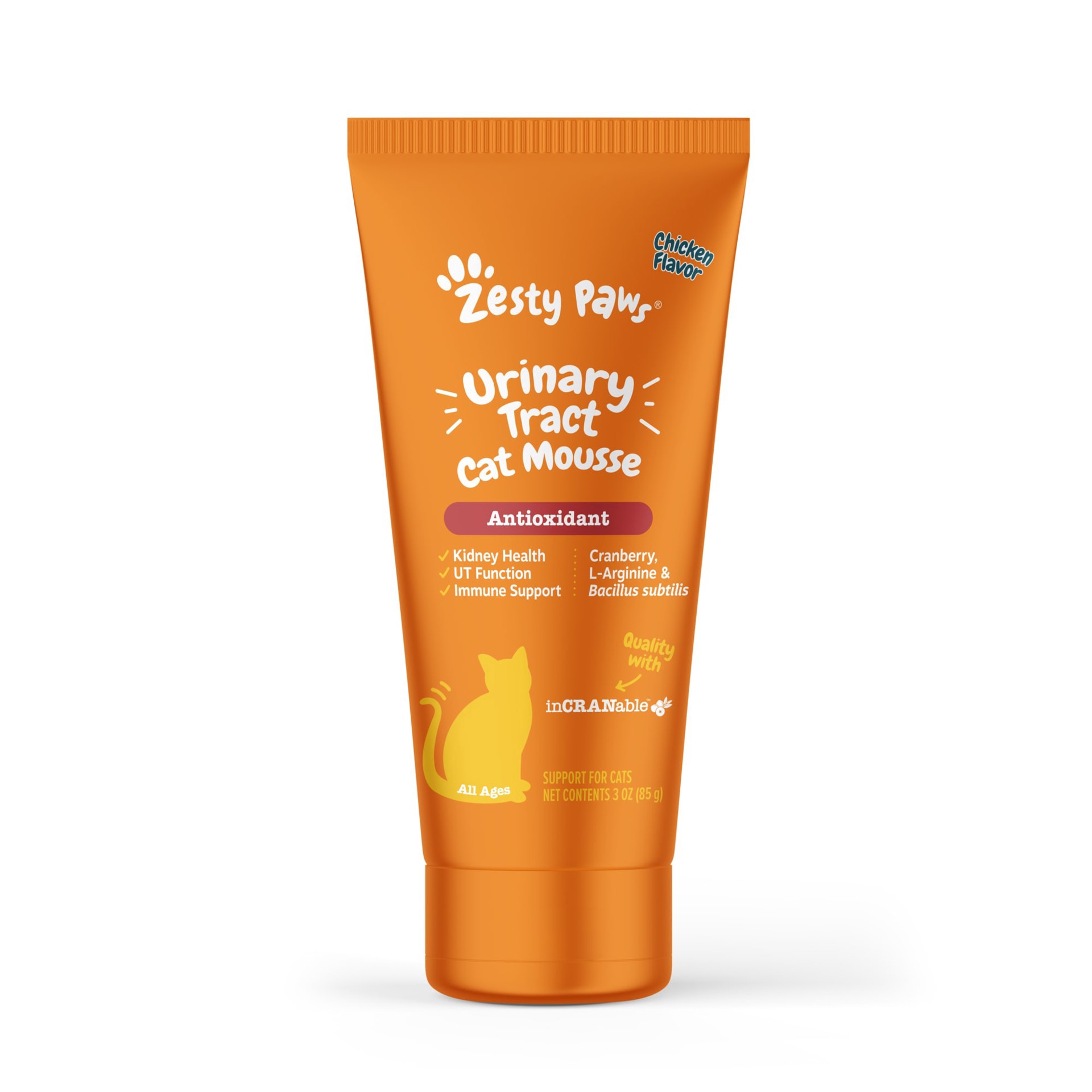 slide 1 of 1, Zesty Paws Cat Mousse Chicken Urinary Tract Supplement, 3 oz., 1 ct