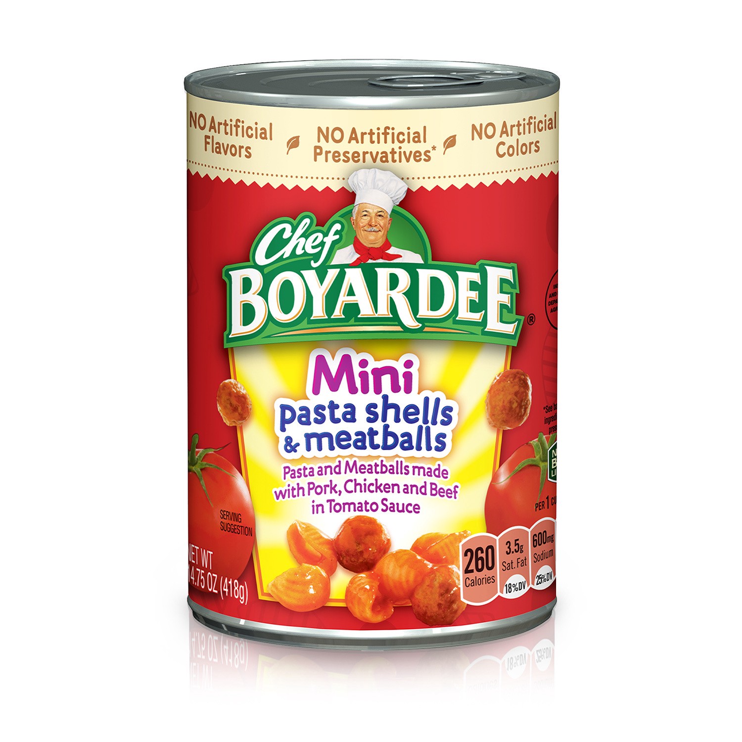 slide 1 of 5, Chef Boyardee Pasta Shells & Meatballs Mini 14.75 oz, 14.75 oz