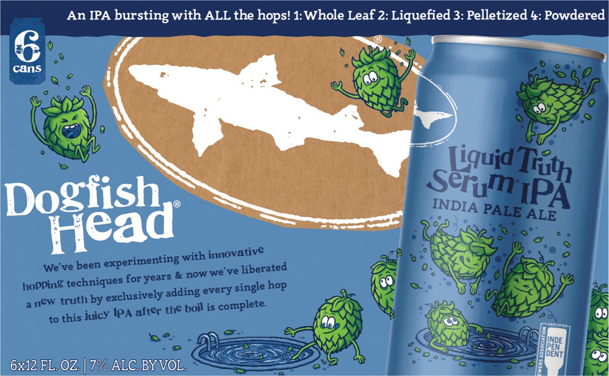 slide 6 of 8, Dogfish Head Liquid Truth Serum Ipa, 6 ct; 12 oz