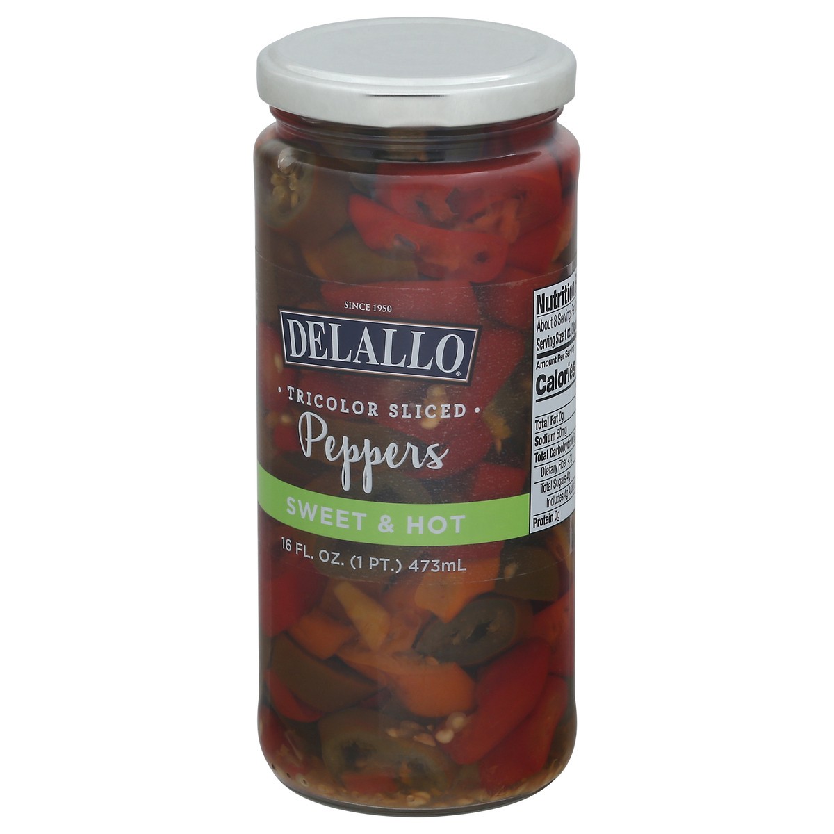 slide 12 of 13, DeLallo Sweet & Hot Tricolor Sliced Peppers 16 fl oz, 16 fl oz