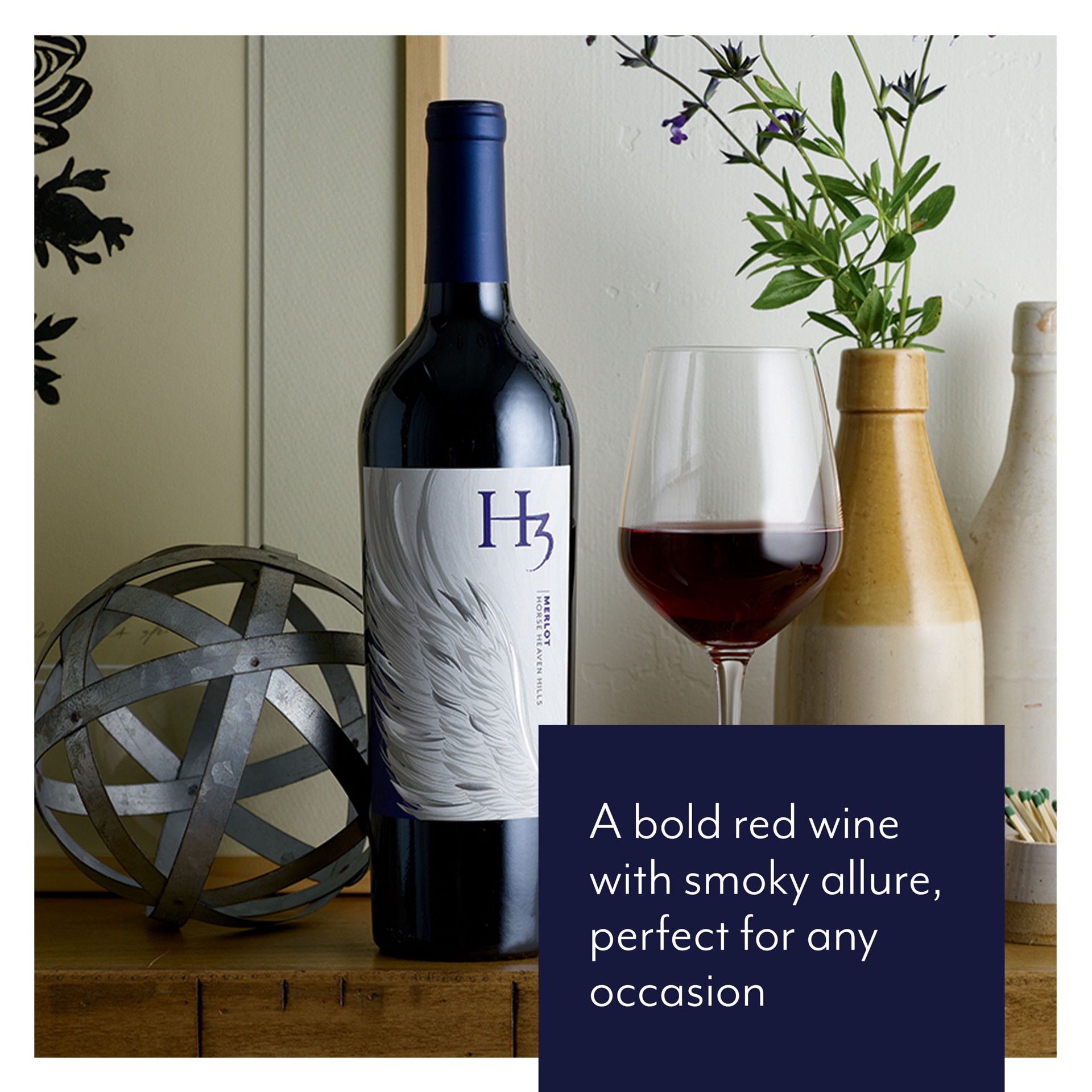 slide 4 of 7, H3 Merlot, Red Wine, 750 mL Bottle, 750 ml