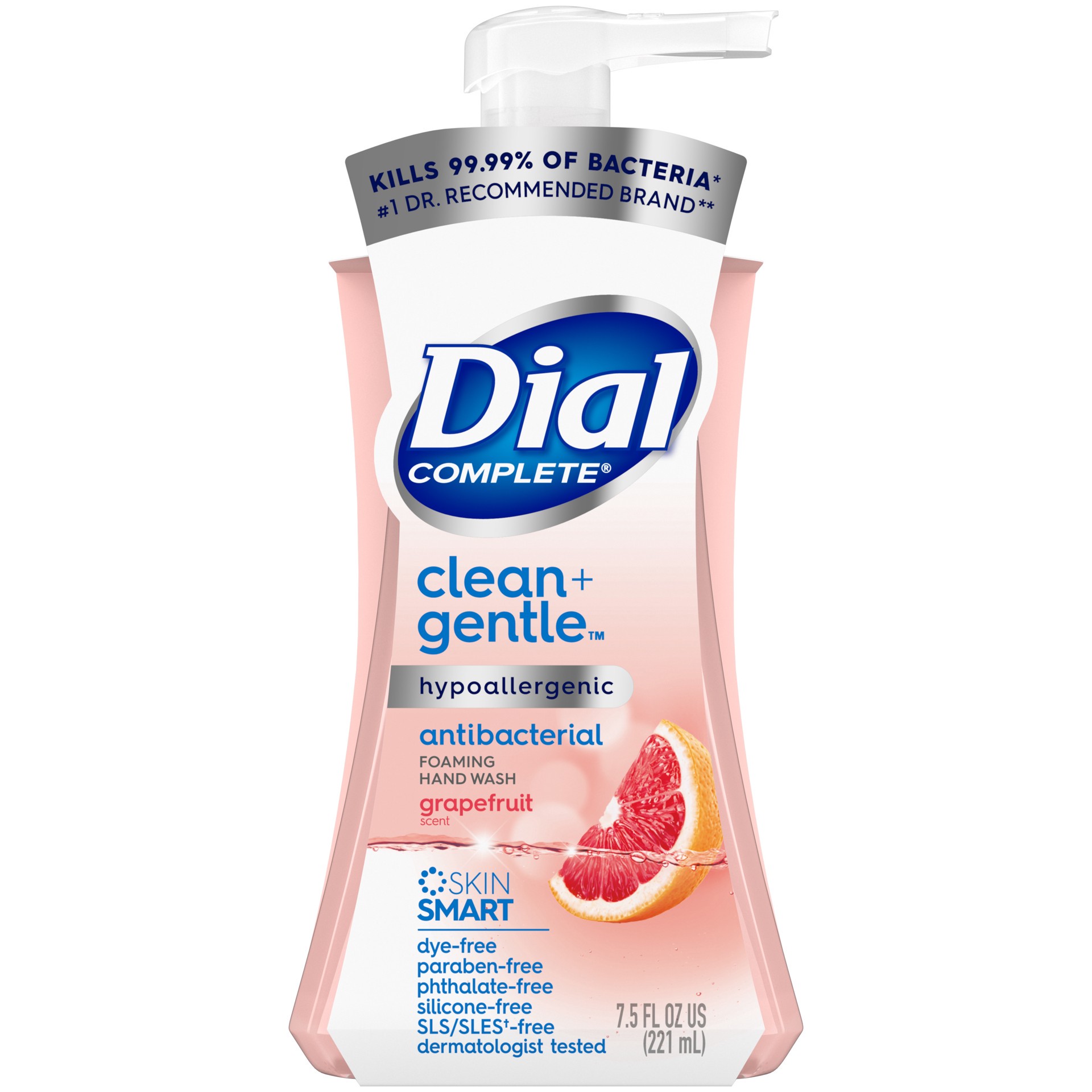 slide 2 of 5, Dial Complete Clean + Gentle Antibacterial Grapefruit Foaming Hand Wash 7.5 fl oz, 7.50 fl oz