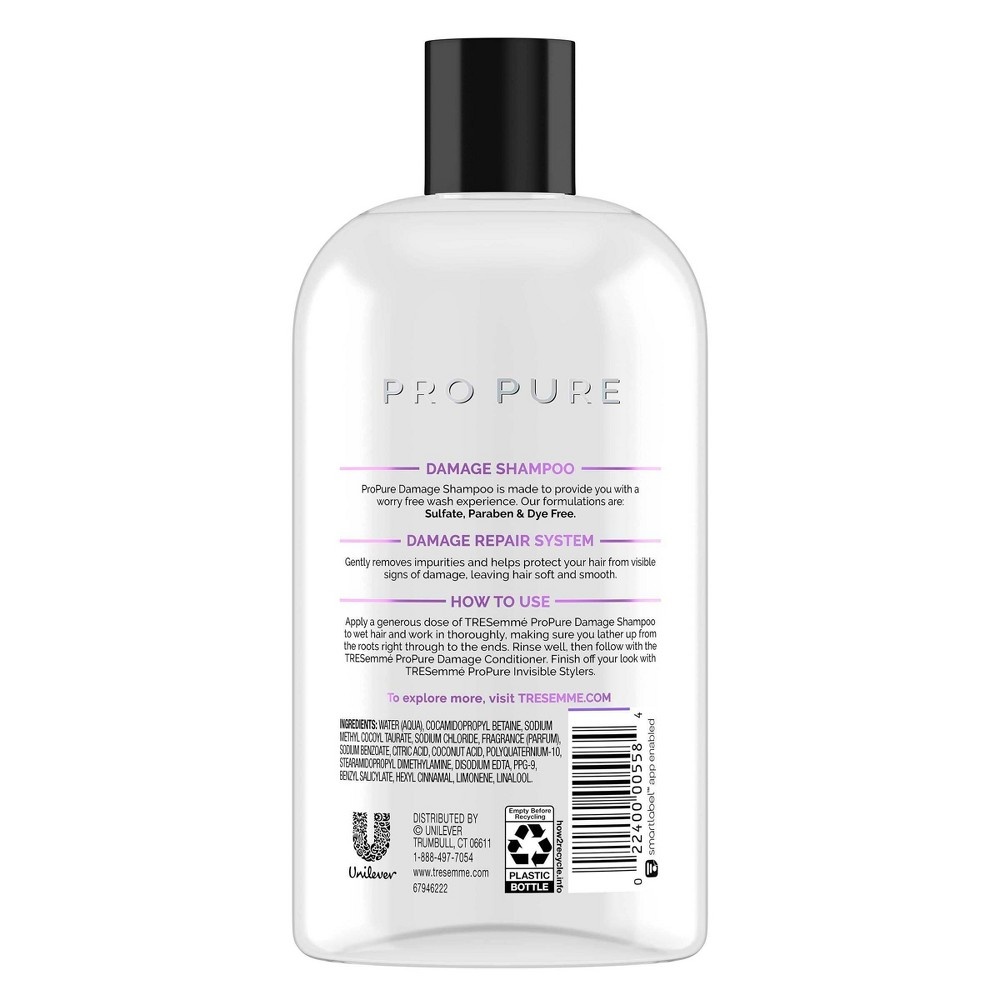 slide 3 of 7, TRESemmé Pro Pure Light Moisture Sulfate Free, Paraben Free, Dye Free Shampoo, 16 oz