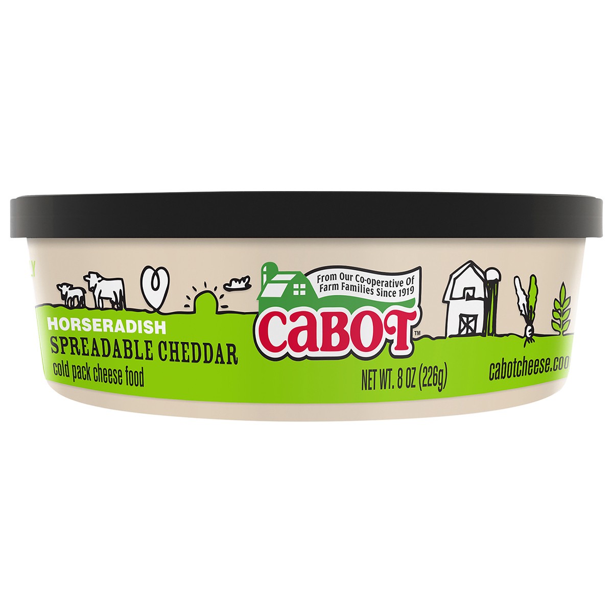 slide 1 of 3, Cabot Horseradish Spreadable Cabot Cheddar, 8 oz