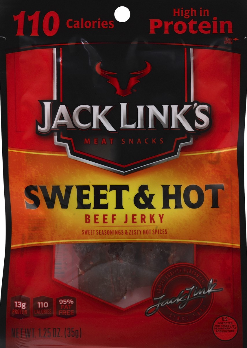 slide 3 of 3, Jack Link's Beef Jerky, Sweet & Hot, 1.25 oz
