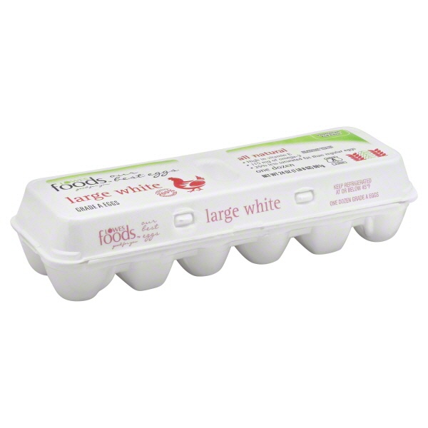 slide 1 of 1, Lowes Foods All Natural Grade A Large White Eggs, 1 ct