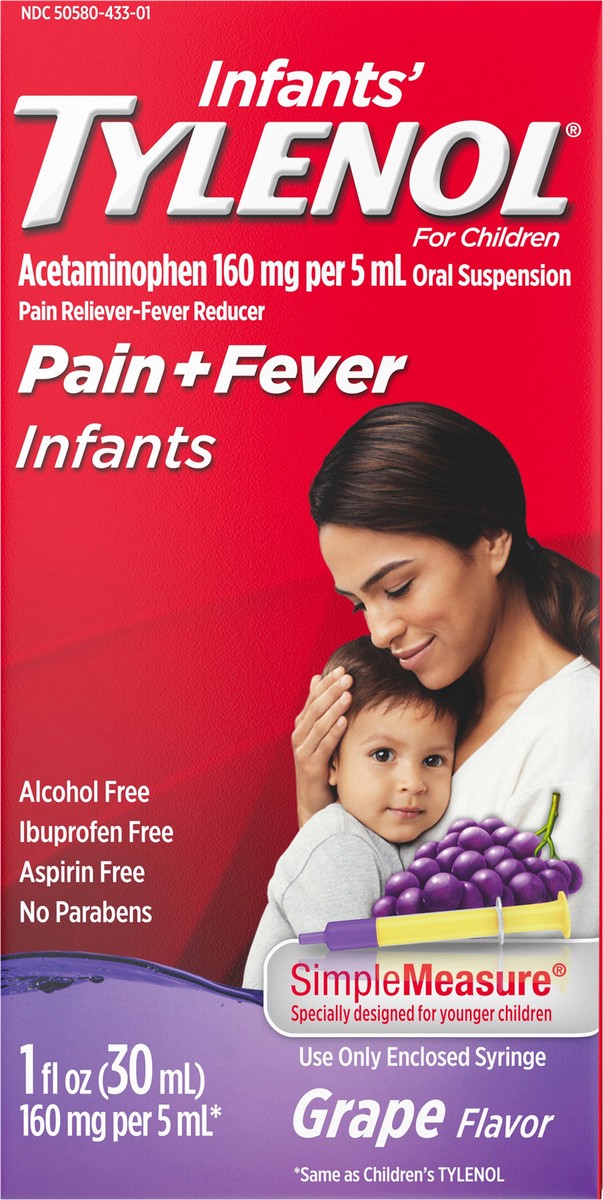 slide 6 of 7, Infants' Tylenol Acetaminophen Liquid Medicine, Grape, 1 fl. oz, 1 fl oz