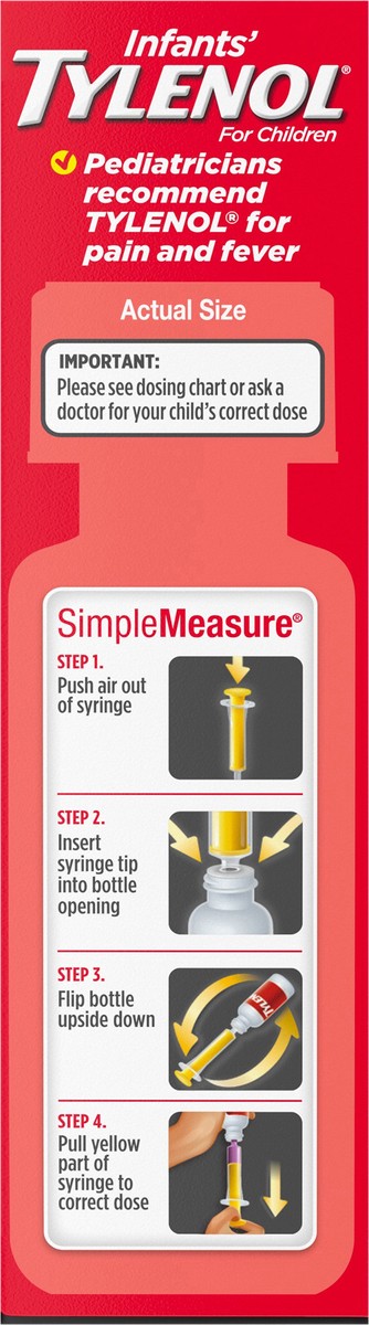 slide 4 of 7, Infants' Tylenol Acetaminophen Liquid Medicine, Grape, 1 fl. oz, 1 fl oz