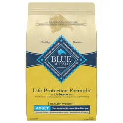 Blue Buffalo Life Protection Formula Natural Adult Healthy Weight Dry Dog Food, Chicken and Brown Rice 15-lb