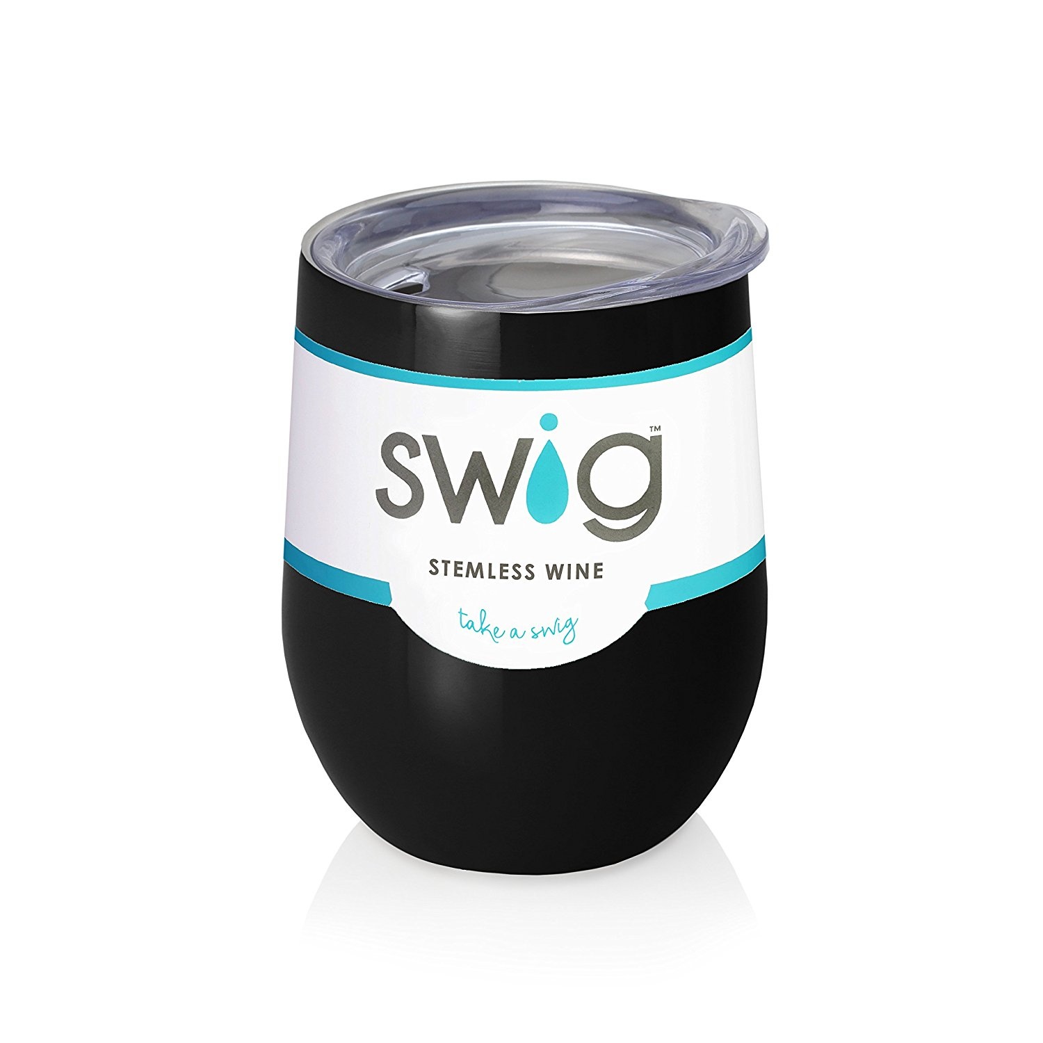 slide 1 of 1, Swig Black Stemless Wine Cup, 12 oz