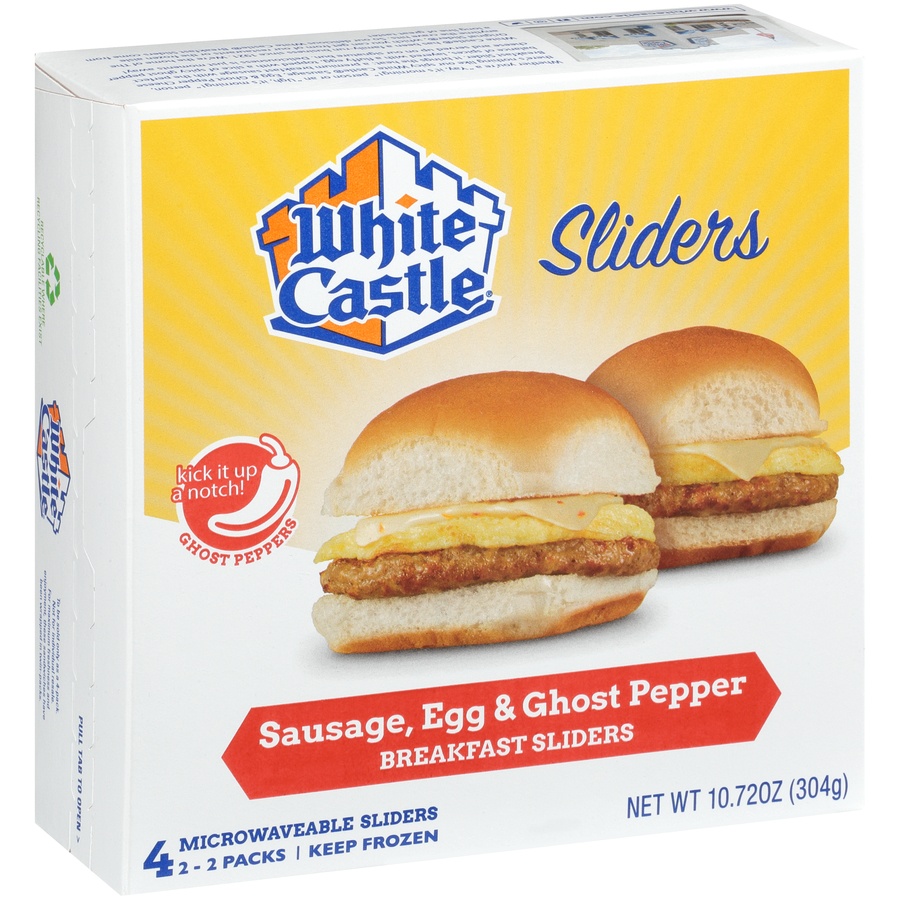 slide 2 of 8, White Castle Breakfast Sliders Sausage Egg & Ghost Pepper, 10.72 oz