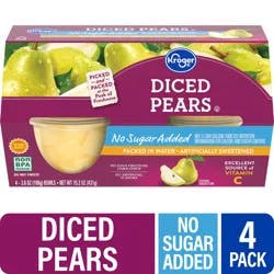 Kroger Diced Pears in Splenda Snack Bowls - 4 ct; 3.8 oz