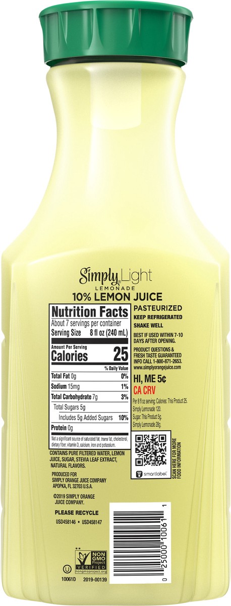 slide 7 of 7, Simply Light Lemonade Juice Drink - 52 fl oz, 52 fl oz
