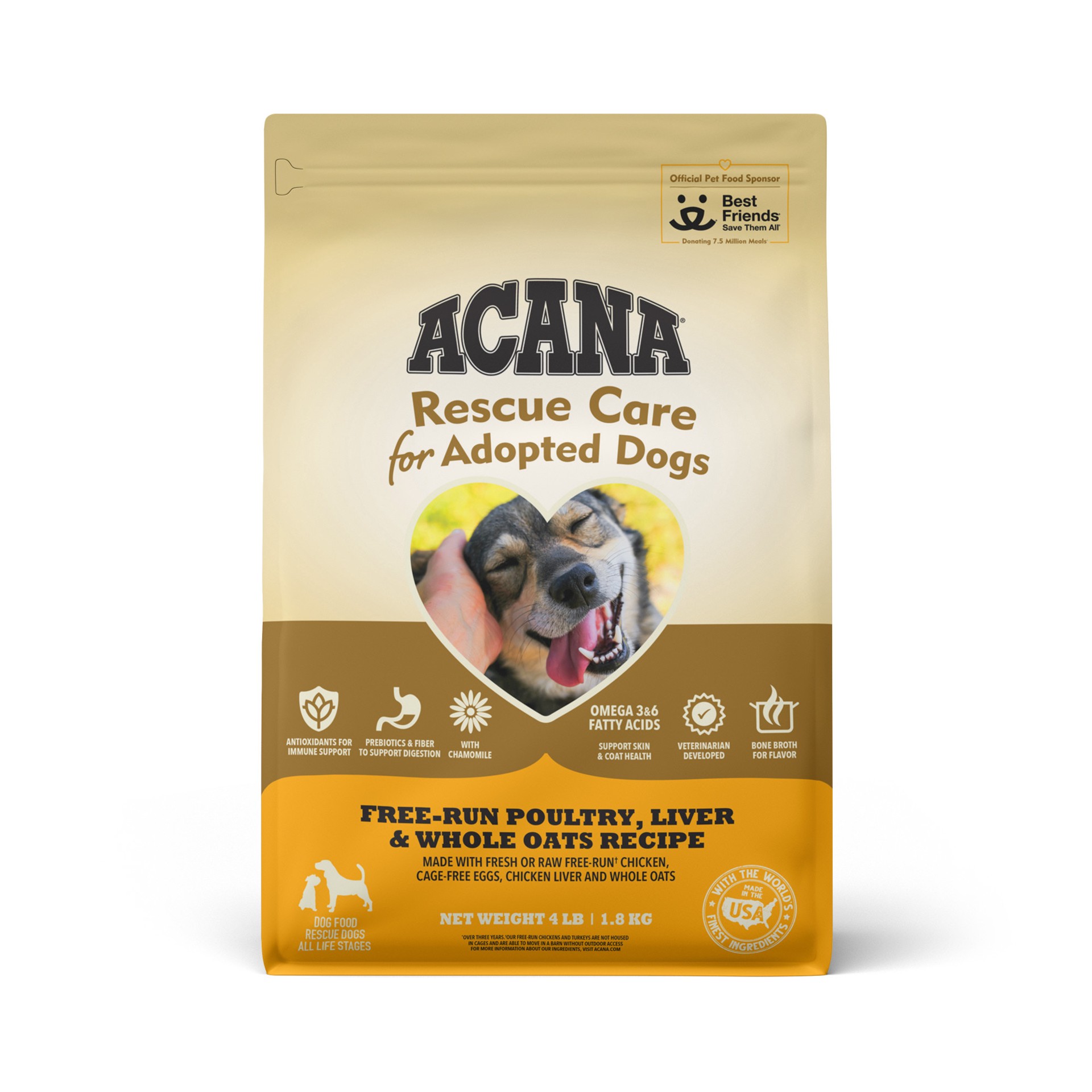 slide 1 of 5, ACANA Rescue Care For Adopted Dogs, Free-Run Poultry, Liver & Whole Oats Recipe, 4lb | Premium Dry Dog Food, 4 lb