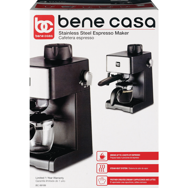 slide 1 of 1, BC Classics Espresso Coffeemaker Cafeteria 4Cup Slvr#BC99189, 1 ct