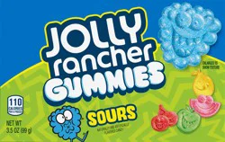 Jolly Rancher Sour Gummies Assorted Fruit Flavored Candy Box, 3.5 oz