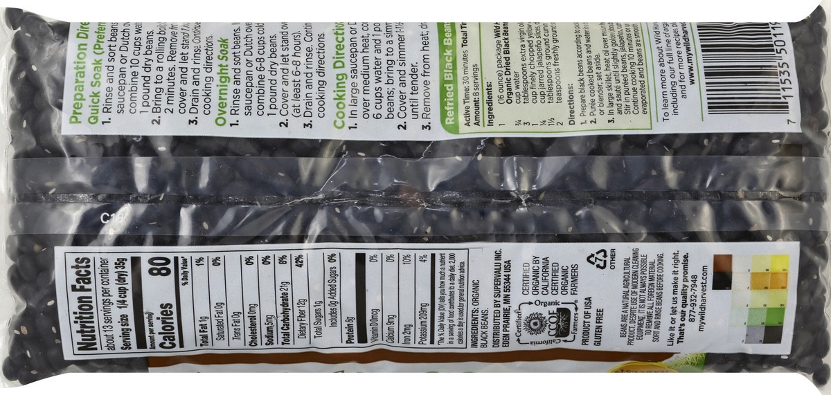 slide 3 of 8, Wild Harvest Organic Black Beans Bag, 16 oz