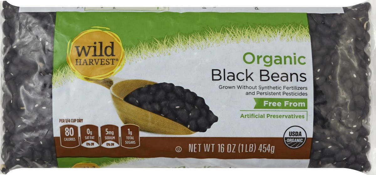 slide 1 of 8, Wild Harvest Organic Black Beans Bag, 16 oz